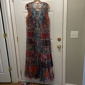 Johnny Was Biya XL embroidered long dress.